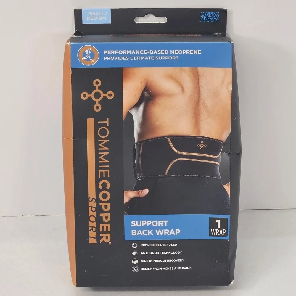 Tommie Copper Sport Support Back Wrap Small Medium Copper Infused‎ Anti Odor
